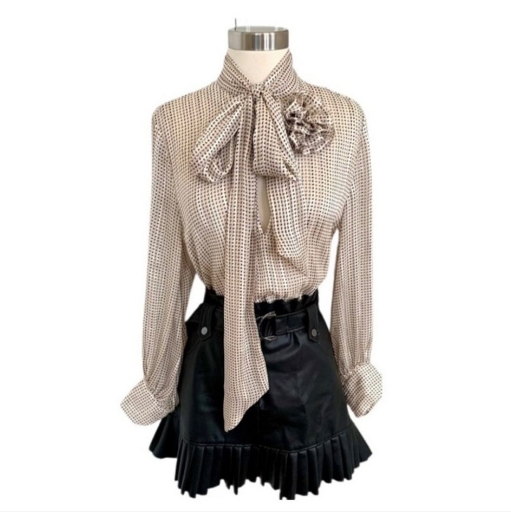 Zara tie neck blouse
